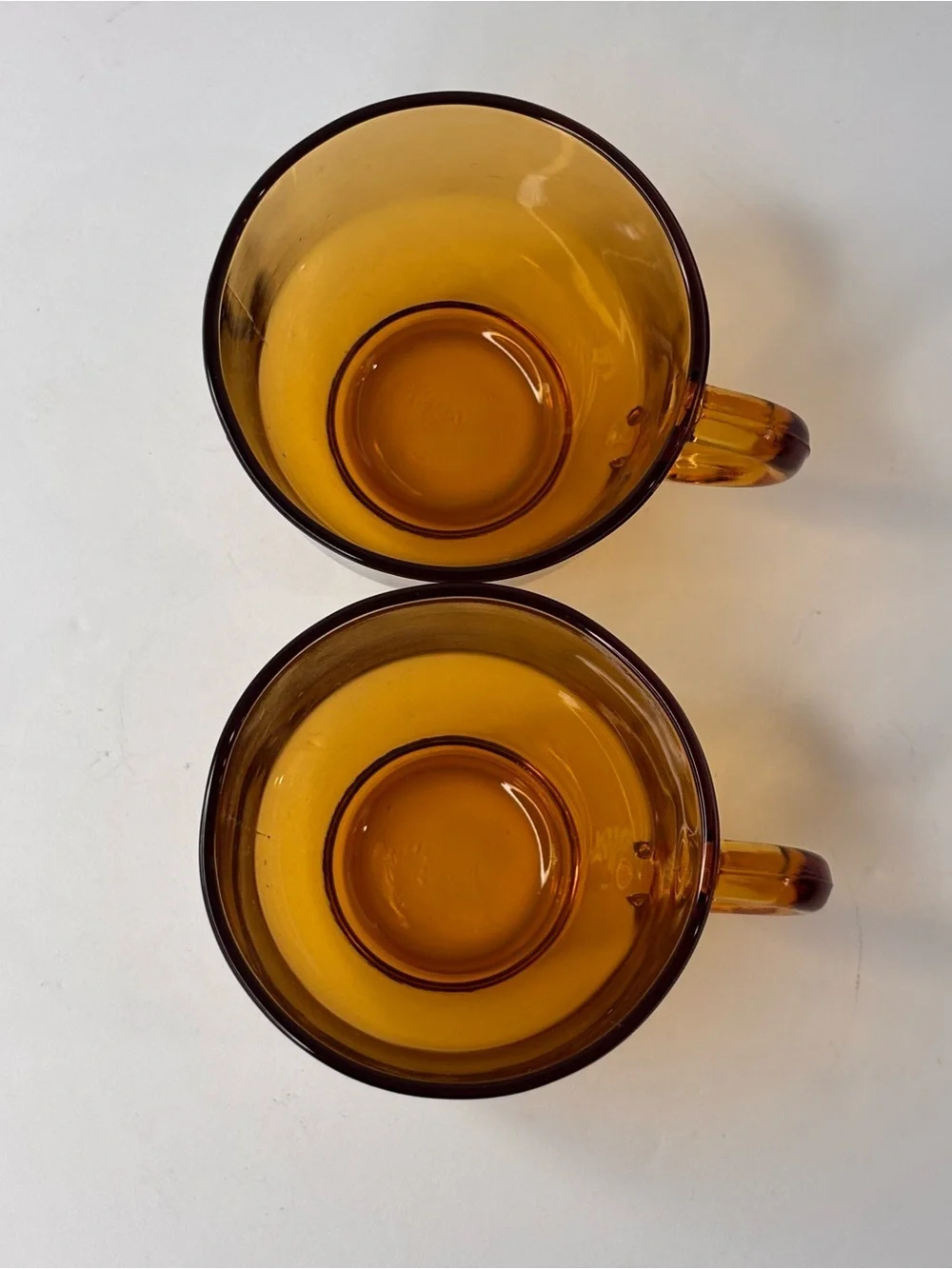 Vtg  1980’s Tiara Amber Glass Pig Snack Plates and Cups in Original Box Set Of 2